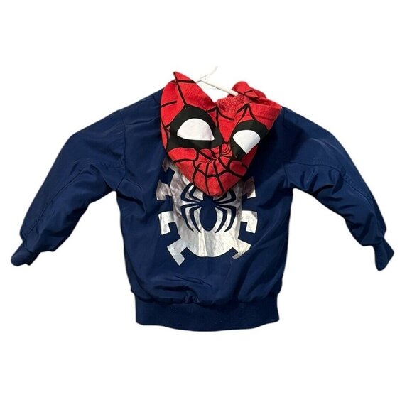 Boy's‎ Marvel Spiderman Jacket Red and Blue Hooded Coat Size 3T Character Hood - Picture 2 of 12